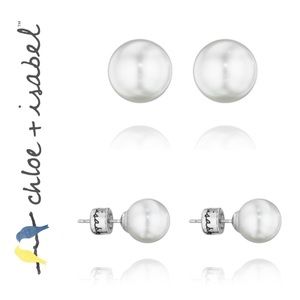 🆕 Classic Pearl Oversized Birthstone Studs E191